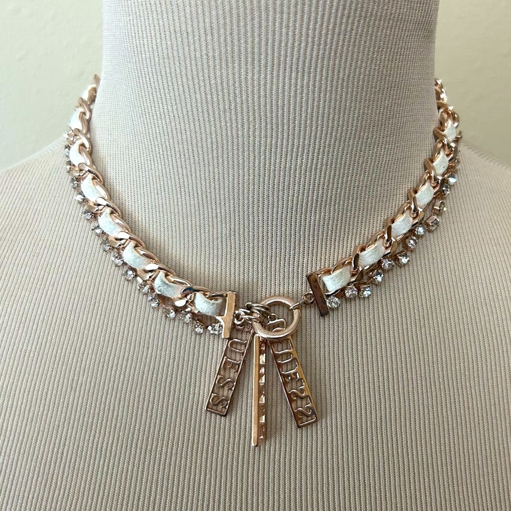 GUESS Rose Gold Tone Choker Necklace